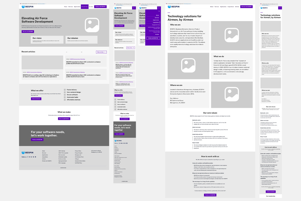 United States AirForce BESPIN Wireframes